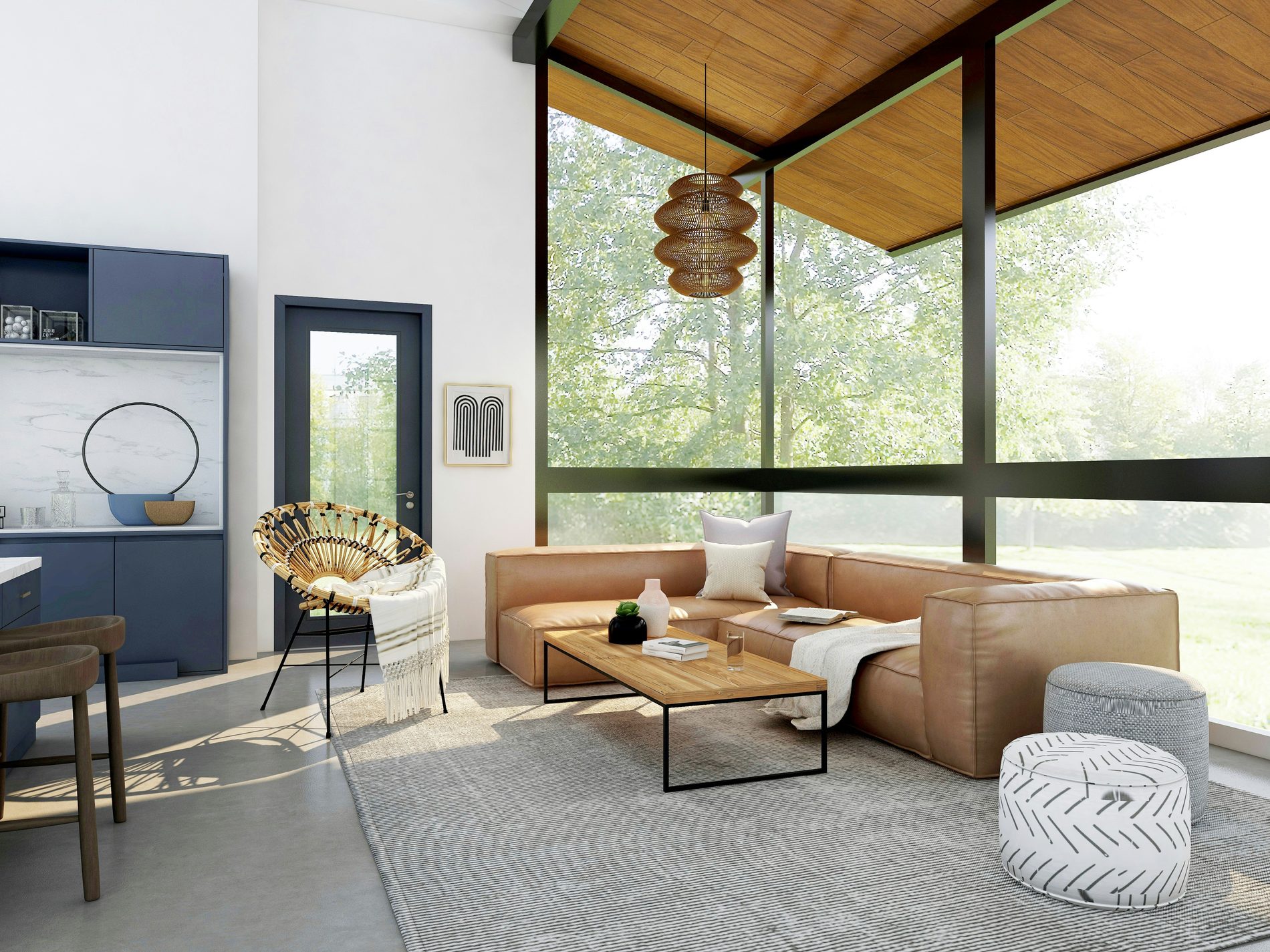 Intérieur contemporain équipé pour le confort des voyageurs